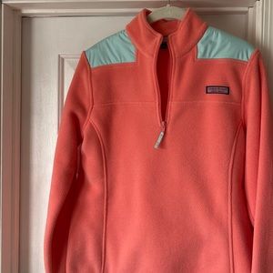 Vineyard Vines Size M Coral and Powder Blue Fleece Shep Shirt